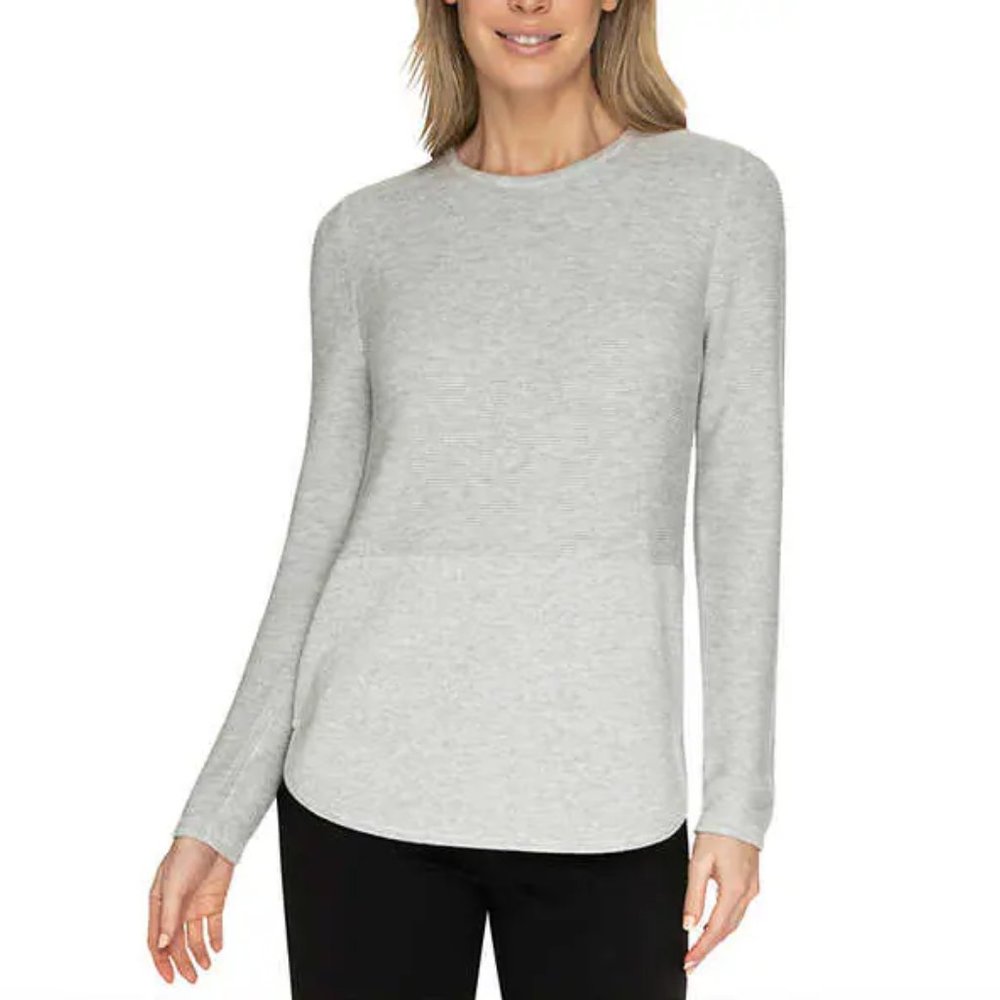 NWT Advent Women's Lightweight Knit Long Sleeve Sweater Gray Size XL $60 Z989